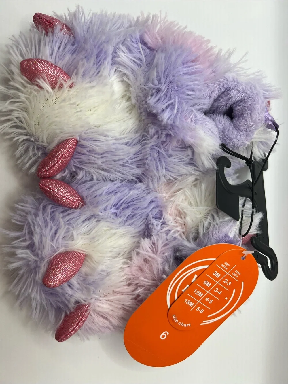 Fluffy Purple Unicorn Paw Kids Slippers - Cute Fuzzy Bedroom Shoes